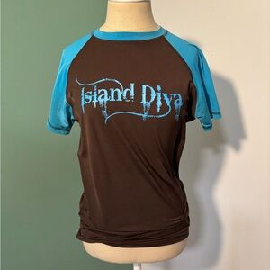 Vintage Island Diva Swim Swim Nylon Spandex Shirt